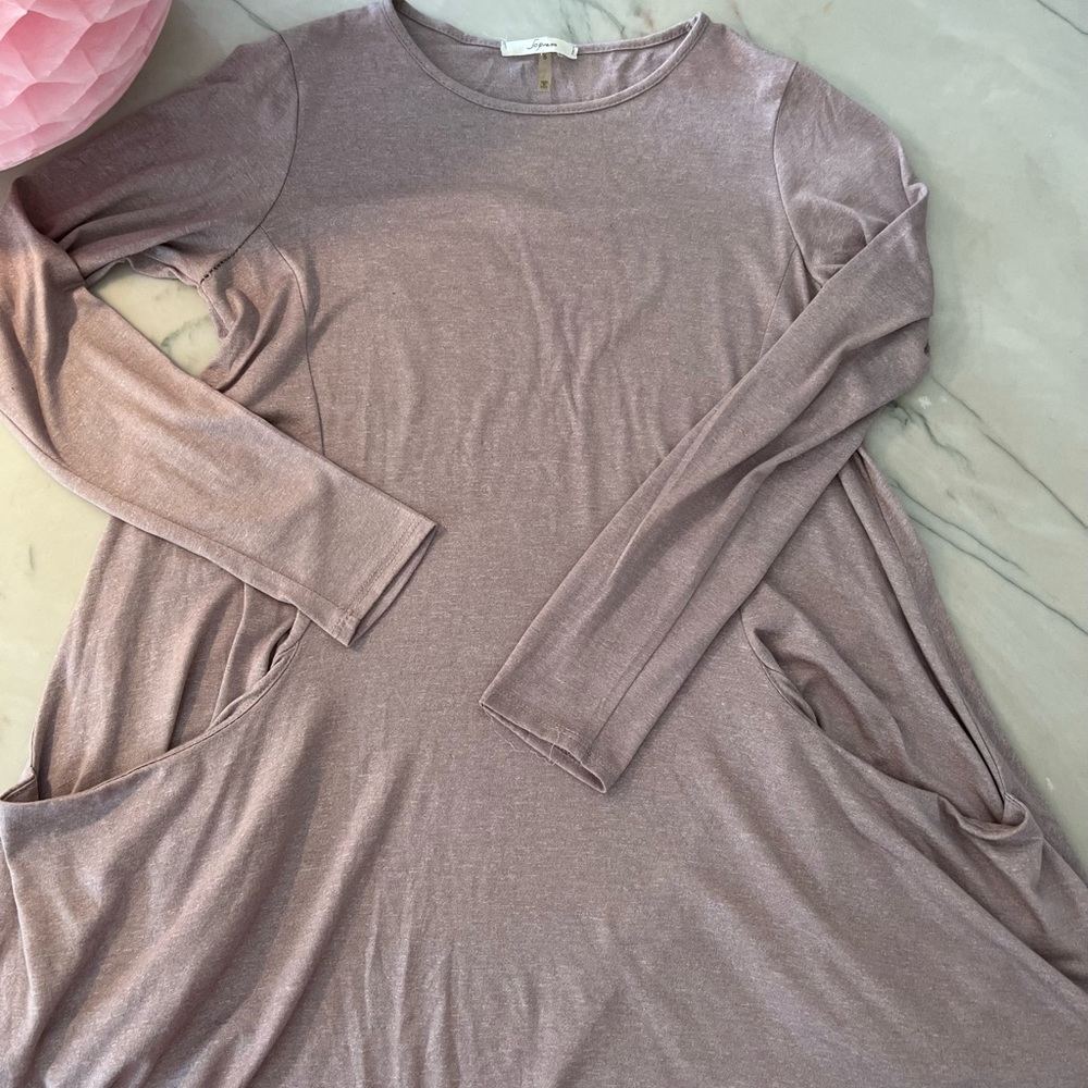 Soprano tunic women’s top with 3/4 sleeves front pockets sz S